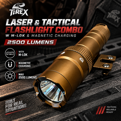 T-REX Laser & Tactical Flashlight Combo w M-Lok | 2500 Lumens | Bronze