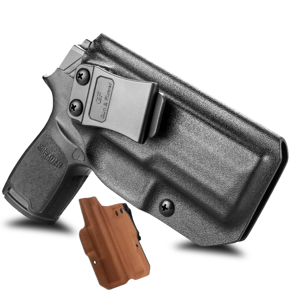 Gun & Flower Kydex IWB w Leather Holster for Sig P365 | Black