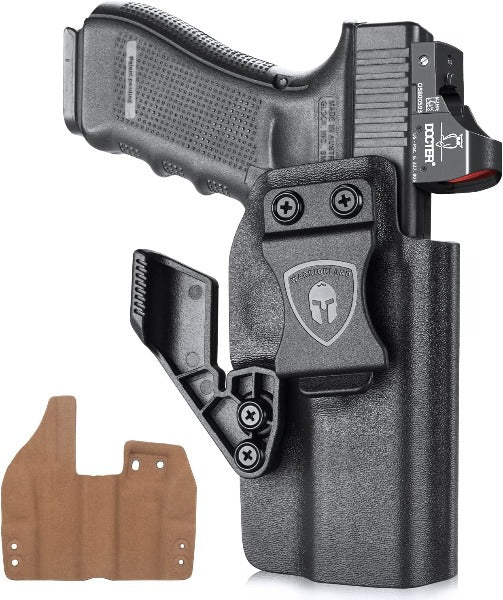 Warriorland Kydex Claw IWB w Leather Holster Glock 19/23/32 | Black