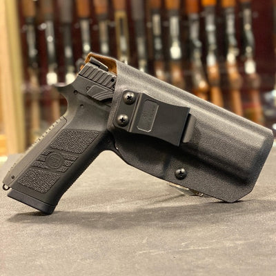 Gun & Flower Kydex w Leather IWB Holster for CZ P10/P10C | Black