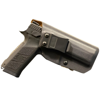 Gun & Flower Kydex w Leather IWB Holster for CZ P10/P10C | Black