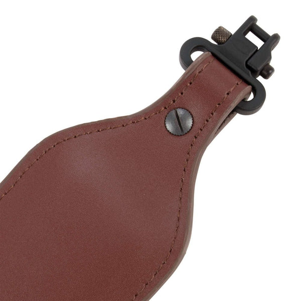 Allen USA | Deer Head Padded Leather Rifle Sling with Swivels | Brown