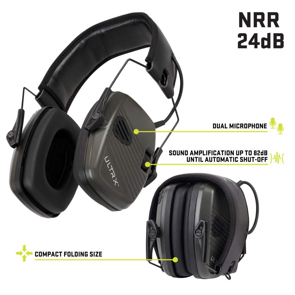 ULTRX Stereo Electronic Earmuff | Olive