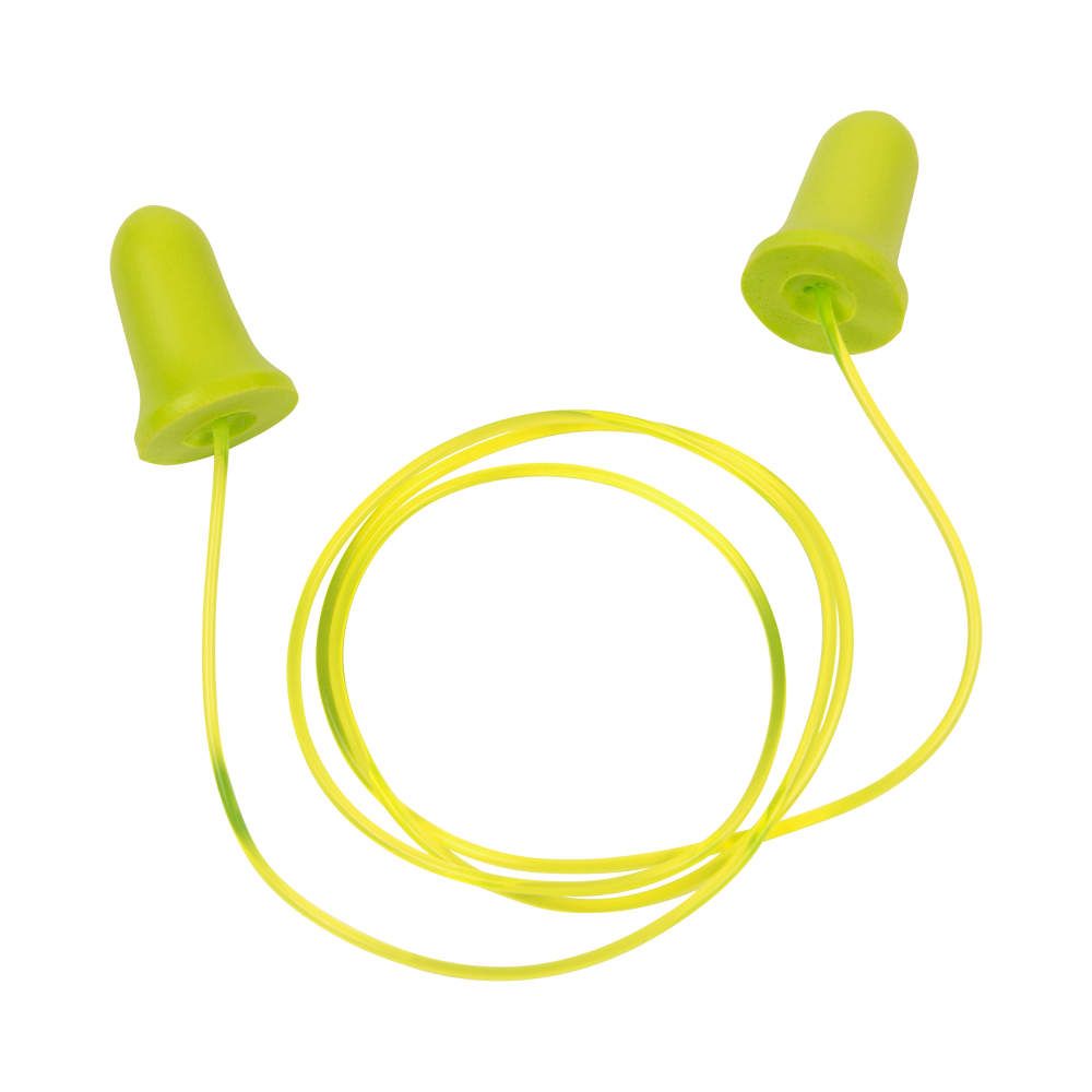 ULTRX Tethered Tapered Foam Ear Plugs, 5-Pairs | Chartreuse