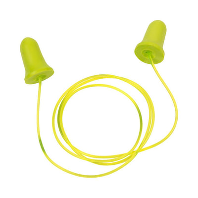ULTRX Tethered Tapered Foam Ear Plugs, 5-Pairs | Chartreuse