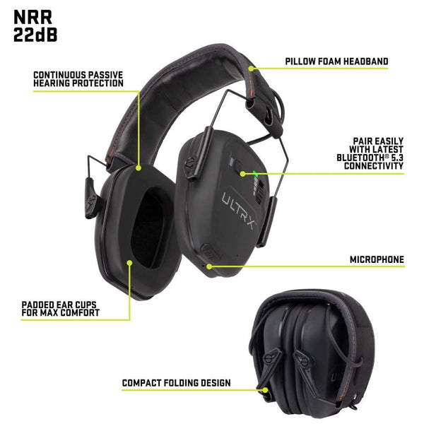 ULTRX Bionic Bluetooth Passive Earmuff | Midnight Gray