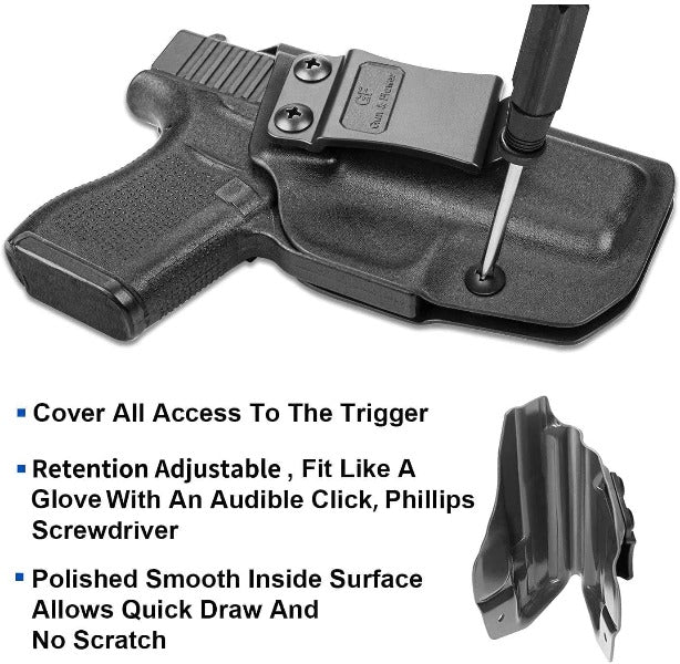 Gun & Flower Kydex IWB Holster for Glock 43 | Black