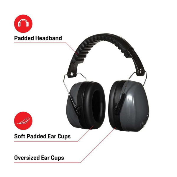 Allen Company Sound Defender Foldable Safety Earmuffs, 26 dB NRR, ANSI S3.19 & CE EN352-1 Hearing Protection Rated, Black/Gray - Scopes and Barrels