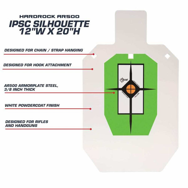 HARDROCK AR500 3/8 IN IPSC TARGET 20 X 12 INCH SILHOUETTE BY ALLEN - Scopes and Barrels