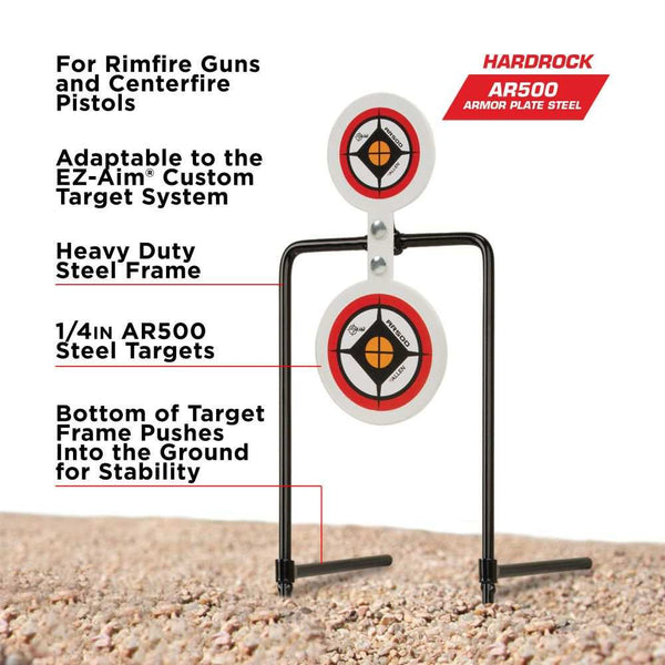 Hardrock AR500 Round Spinner Targets & Stand, Rimfire Rounds & Centerfire Pistols, - Scopes and Barrels