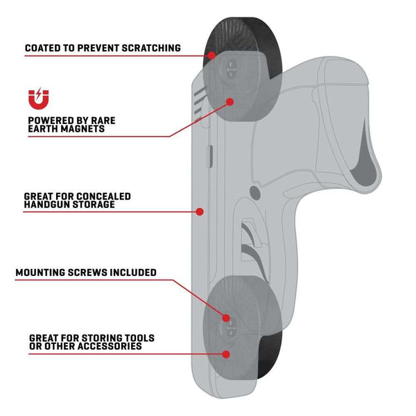 Allen Company 2-Piece Disc Gun & Tool Magnet Set, Black - Scopes and Barrels