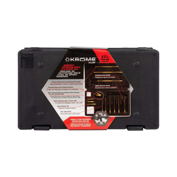 Krome Modern Sporting Rifle Cleaning Kit, .22, .223, 30, & 308 Cal., 17-Pieces, Black by Allen - Scopes and Barrels