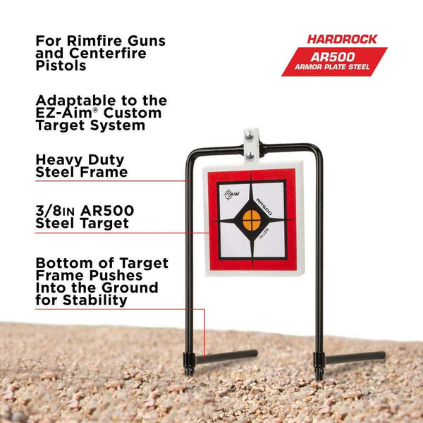 Hardrock AR500 Square Spinner Target & Stand, Rimfire Rounds & Centerfire Pistols - Scopes and Barrels
