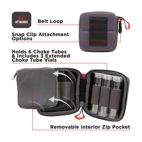 Allen Company Competitor Choke Tube Molded Case & 3 Extended Vials, Gray - Scopes and Barrels