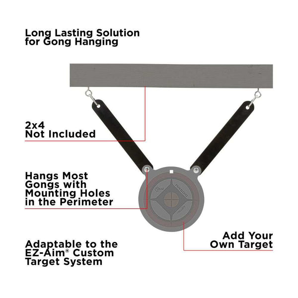 EZ Aim Rubber Strap Gong Target Hanging Kit, Black - Scopes and Barrels