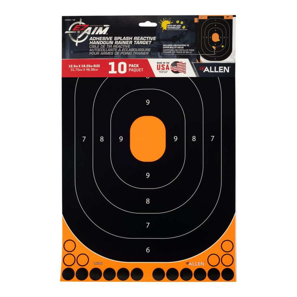 ADHESIVE SPLASH HANDGUN, TRAINING TARGET 12 X 18 INCH, 5 PER BY ALLEN - Scopes and Barrels