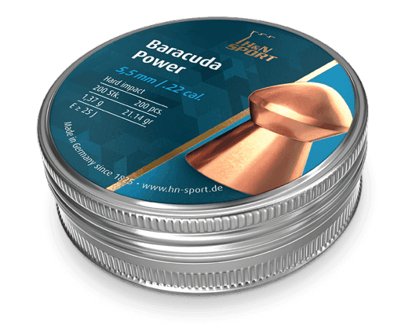 H&N Baracuda Power .22 Cal, (21.14 gr) Pellets 