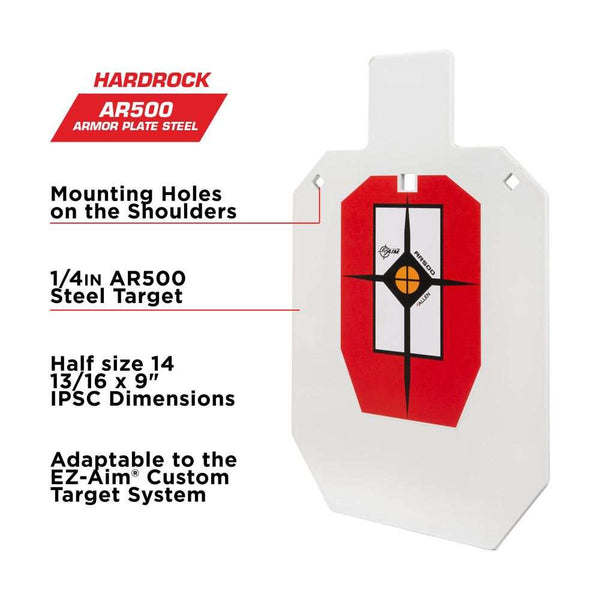 EZ Aim Hardrock AR500 IPSC Silhouette Shooting Target, - Scopes and Barrels