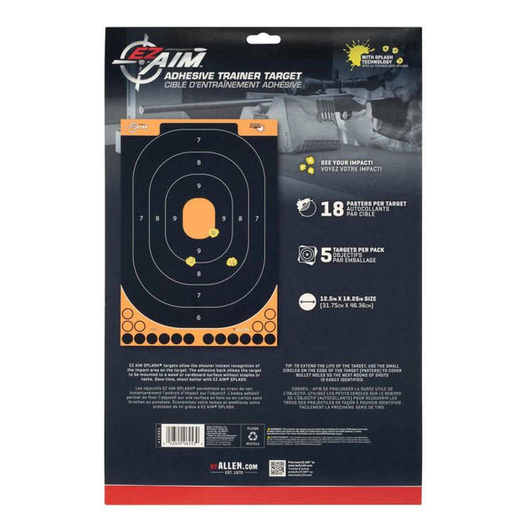 ADHESIVE SPLASH HANDGUN, TRAINING TARGET 12 X 18 INCH, 5 PER BY ALLEN - Scopes and Barrels