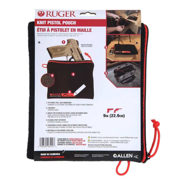 RUGER PISTOL POUCH BLACK, FULL SIZE BY ALLEN - Scopes and Barrels